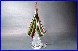Vintage Exquisite Murano Art Glass Green/red/gold Swirled Christmas Tree 12