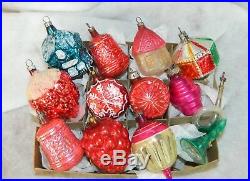 Vintage FEATHER TREE Glass Christmas Ornaments SHAPES