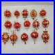 Vintage Fancy Push Pin Ornament Lot Red And Gold Christmas Tree Ornaments