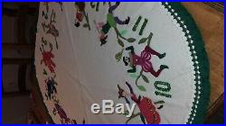 Vintage Felt Christmas Tree Skirt Tablecloth 12 Days of Christmas