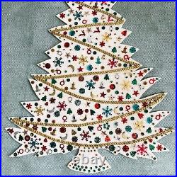 Vintage Felt Sequin Beaded Christmas Tree Wall Hanging Decoration Needlecraft