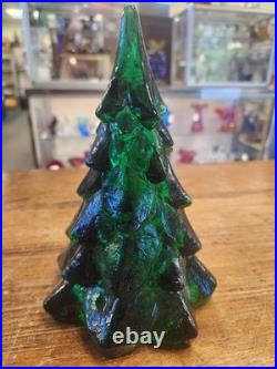 Vintage Fenton 7.5 Emerald Green Christmas Tree in Excellent Condition