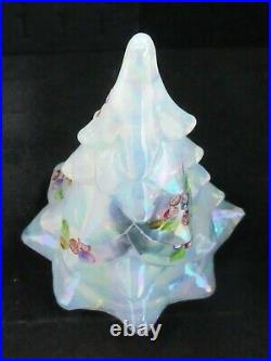 Vintage Fenton French Opal Hand Painted Christmas Tree 7.5 Inches
