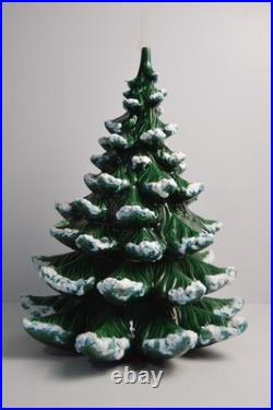 Vintage Flocked Ceramic Christmas Tree Atlantic Mold 20.5 HUGE Retro Damage Vintage Flocked Ceramic Christmas Tree Atlantic Mold 20.5 HUGE Retro Damage