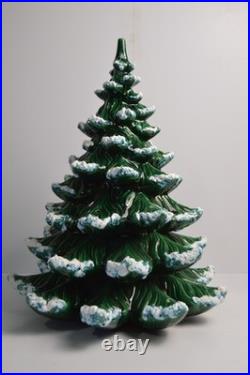 Vintage Flocked Ceramic Christmas Tree Atlantic Mold 20.5 HUGE Retro Damage Vintage Flocked Ceramic Christmas Tree Atlantic Mold 20.5 HUGE Retro Damage