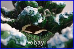 Vintage Flocked Ceramic Christmas Tree Atlantic Mold 20.5 HUGE Retro Damage