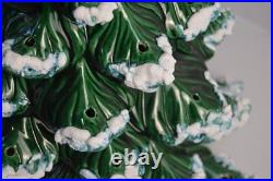 Vintage Flocked Ceramic Christmas Tree Atlantic Mold 20.5 HUGE Retro Damage