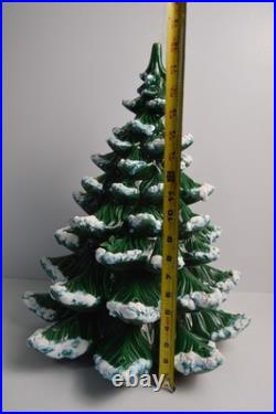 Vintage Flocked Ceramic Christmas Tree Atlantic Mold 20.5 HUGE Retro Damage