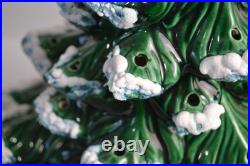 Vintage Flocked Ceramic Christmas Tree Atlantic Mold 20.5 HUGE Retro Damage