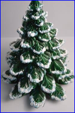Vintage Flocked Ceramic Christmas Tree Atlantic Mold 20.5 HUGE Retro Damage Vintage Flocked Ceramic Christmas Tree Atlantic Mold 20.5 HUGE Retro Damage