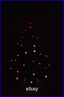 Vintage Flocked Ceramic Christmas Tree Atlantic Mold 20.5 HUGE Retro Damage Vintage Flocked Ceramic Christmas Tree Atlantic Mold 20.5 HUGE Retro Damage