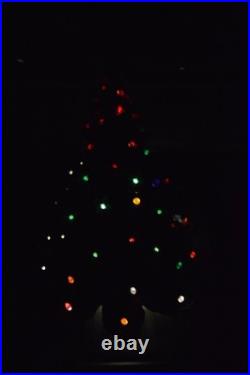 Vintage Flocked Ceramic Christmas Tree Atlantic Mold 20.5 HUGE Retro Damage Vintage Flocked Ceramic Christmas Tree Atlantic Mold 20.5 HUGE Retro Damage