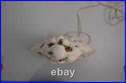 Vintage Flocked Ceramic Christmas Tree Slim Mantle Holly Red Green 16 Tall Vintage Flocked Ceramic Christmas Tree Slim Mantle Holly Red Green 16 Tall