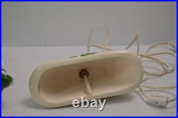 Vintage Flocked Ceramic Christmas Tree Slim Mantle Holly Red Green 16 Tall Vintage Flocked Ceramic Christmas Tree Slim Mantle Holly Red Green 16 Tall