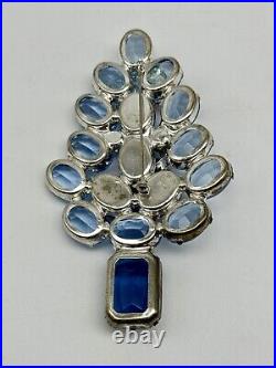 Vintage GALE and FRIENDS Large Brooch Christmas Tree Aqua, Pink, Bees Unsigned