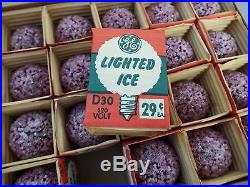 Vintage GE Lighted Ice Christmas Tree Replacement Light Bulbs, D30, NOS box 24