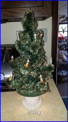 Vintage GLOLITE CORP Table Top Visca Christmas Tree with Light Bulb Base