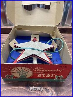 Vintage GLOLITE Illuminated Christmas Tree Star No 426- Original Box Works