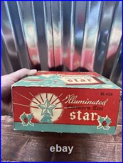 Vintage GLOLITE Illuminated Christmas Tree Star No 426- Original Box Works