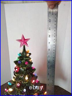 Vintage GRN Ceramic Light Up Christmas Tree with base 20 tall by 12 wide