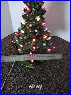 Vintage GRN Ceramic Light Up Christmas Tree with base 20 tall by 12 wide