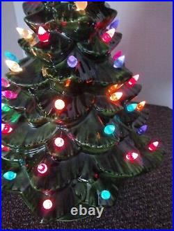 Vintage GRN Ceramic Light Up Christmas Tree with base 20 tall by 12 wide