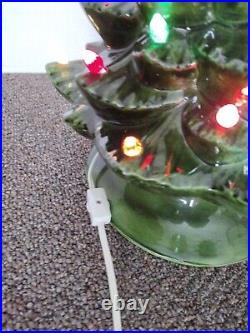 Vintage GRN Ceramic Light Up Christmas Tree with base 20 tall by 12 wide