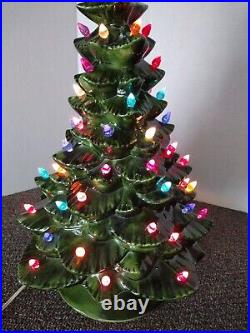 Vintage GRN Ceramic Light Up Christmas Tree with base 20 tall by 12 wide