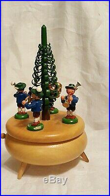 Vintage German Reuge Wood Marching Band Around the Christmas Tree Music Box
