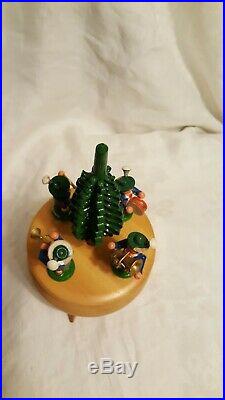 Vintage German Reuge Wood Marching Band Around the Christmas Tree Music Box