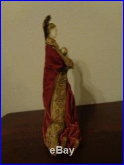 Vintage German Wax Virgin Mary & Baby Jesus Madonna 15 Xmas Tree Topper Figure