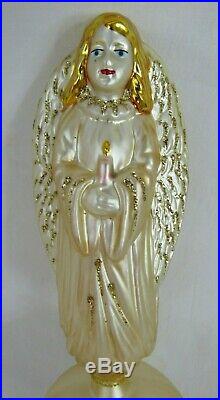 Vintage Germany Angel Glass 10 Christmas Tree Topper Beautiful