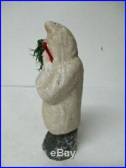 Vintage Germany Christmas Belsnickle White Coat w Feather Tree 7 1/2