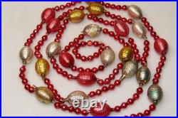 Vintage Glass BUMPY Large Bead Christmas Ornament Feather Tree 85 Garland Japan