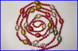 Vintage Glass BUMPY Large Bead Christmas Ornament Feather Tree 85 Garland Japan