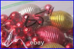 Vintage Glass BUMPY Large Bead Christmas Ornament Feather Tree 85 Garland Japan