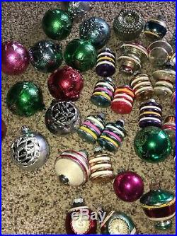 Vintage Glass Christmas Tree Ornaments Lot of 76 Bulbs Stripe