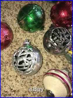 Vintage Glass Christmas Tree Ornaments Lot of 76 Bulbs Stripe