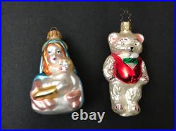Vintage Glass Ornaments Christmas Tree Bear Madonna Lot 13 Mixture