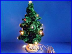 Vintage Glolite Visca Christmas Tree Glass Tip Lights Chalkware Base Works #1