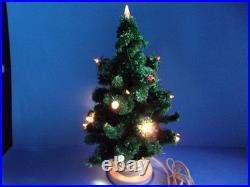 Vintage Glolite Visca Christmas Tree Glass Tip Lights Chalkware Base Works #1