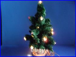 Vintage Glolite Visca Christmas Tree Glass Tip Lights Chalkware Base Works #1