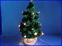 Vintage Glolite Visca Christmas Tree Glass Tip Lights Chalkware Base Works #1
