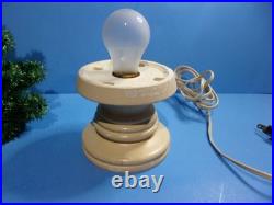 Vintage Glolite Visca Christmas Tree Glass Tip Lights Chalkware Base Works #1