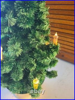 Vintage Glolite Visca Christmas Tree Original Tin Bottom Chalkware Base Works