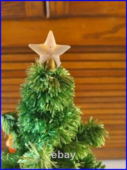 Vintage Glolite Visca Christmas Tree Original Tin Bottom Chalkware Base Works Vintage Glolite Visca Christmas Tree Original Tin Bottom Chalkware Base Works