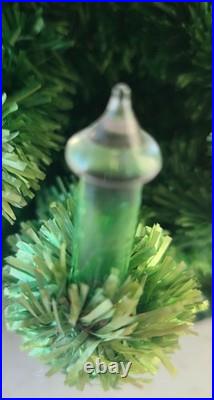 Vintage Glolite Visca Christmas Tree Original Tin Bottom Chalkware Base Works