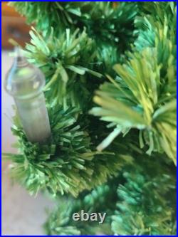 Vintage Glolite Visca Christmas Tree Original Tin Bottom Chalkware Base Works