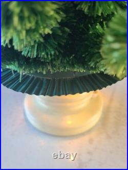 Vintage Glolite Visca Christmas Tree Original Tin Bottom Chalkware Base Works
