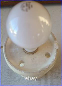 Vintage Glolite Visca Christmas Tree Original Tin Bottom Chalkware Base Works